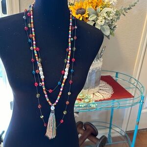 Brand new tassel necklace set.
